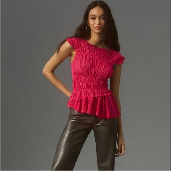 Nwt Anthropologie Medium Top Ruffle - Picture 6 of 9